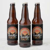 Dankbare Leraar Gezegende Thanksgiving School Bier Etiket (Flessen)