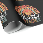 Dankbare Leraar Gezegende Thanksgiving School Cadeaupapier (Rol Hoek)