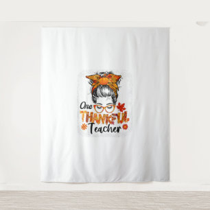 dankbare leraar herfst Thanksgiving rommelig Wandkleed