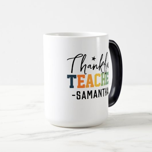 Dankbare Leraar Mok, Custom Gift voor Thanksgiving Magische Mok (Voorkant rechts)