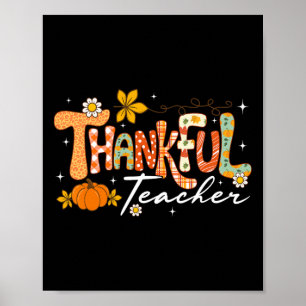 Dankbare Leraar Thanksgiving Herfst Herfst Mannen Poster