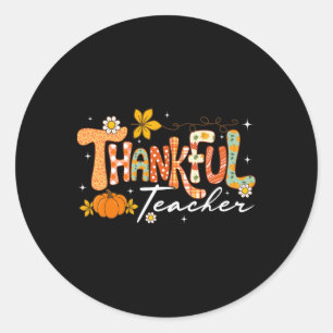 Dankbare Leraar Thanksgiving Herfst Herfst Mannen Ronde Sticker