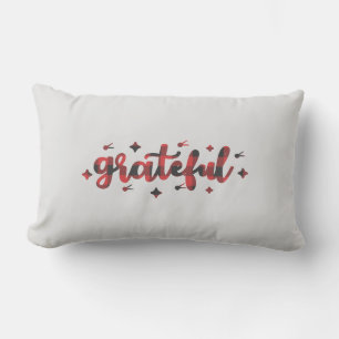 Dankbare Lettering Buffalo Houthakker Rood Zwart Buitenkussen