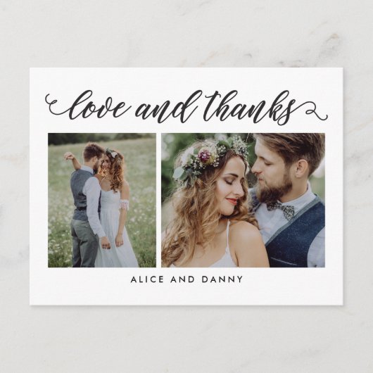 Dankbare Liefde Bewerkbare KLEUR Dank u Briefkaart (Voorkant)