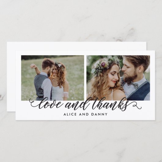 Dankbare Liefde Trouwen Dank u kaarten (Voorkant / Achterkant)