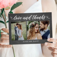 Dankbare Liefde Trouwfoto Dank u kaart krijt