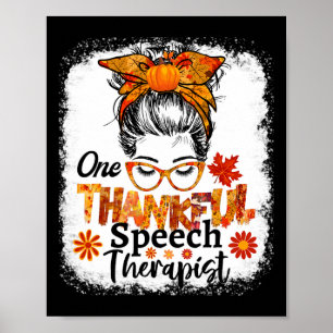 Dankbare logopedist Herfst Thanksgiving Messy Poster