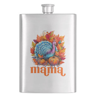 Dankbare Mama Turkije en herfst bladeren gebladert Flacon
