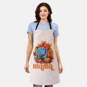 Dankbare Mama Turkije en herfst bladeren gebladert Schort (Gedragen)