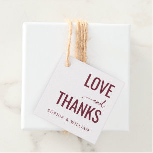 Dankbare Maroon Calligrafie Bedankjes Labels
