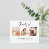 Dankbare Minimal Photo Collage Herfst Baby Dank u Feestdagenkaart (Staand voorkant)