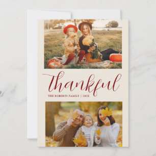Dankbare moderne gelukkige Thanksgiving-fotokaart Feestdagenkaart