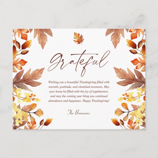 Dankbare moderne rustieke Herfst Thanksgiving vaka Briefkaart (Voorkant)