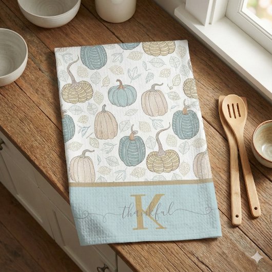 Dankbare Monogrammed Keuken Handdoeken
