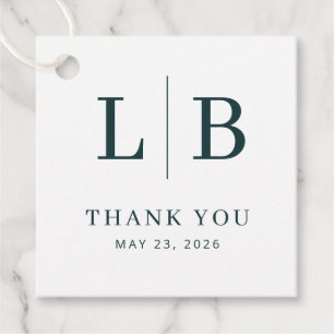 Dankbare Navy Blauwe Serif Bruiloft Favor Tags Bedankjes Labels