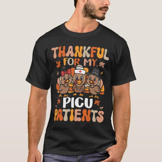 Dankbare Picu Verpleegkundige Thanksgiving Turkije T-shirt (Voorkant)