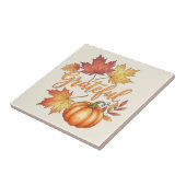 Dankbare pompoen en herfstbladeren tegeltje (Zijkant)