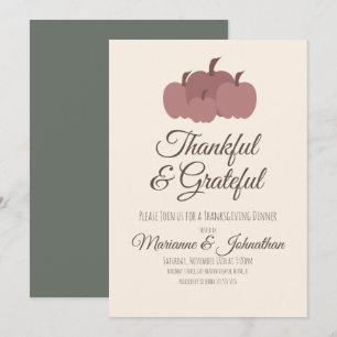 Dankbare Pompoenen Thanksgiving Diner Familie  Kaart