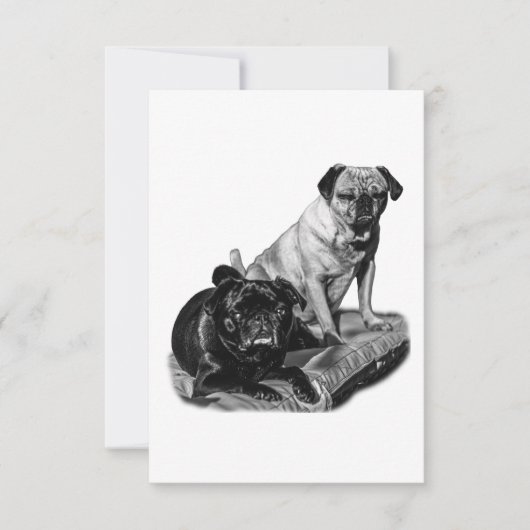 Dankbare Pugs, Getinte Dank Bedankkaart (Voorkant)