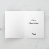 Dankbare Retro Pompoen Thanksgiving Feestdagen Kaart (Binnen)