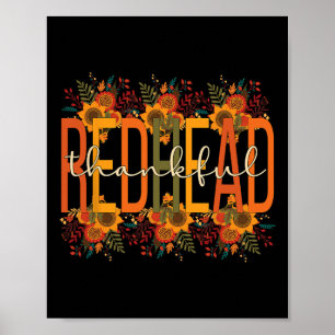 Dankbare roodharige Thanksgiving roodharige vrouw Poster