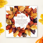 Dankbare Rustic Herfst Krans Thanksgiving Kaart