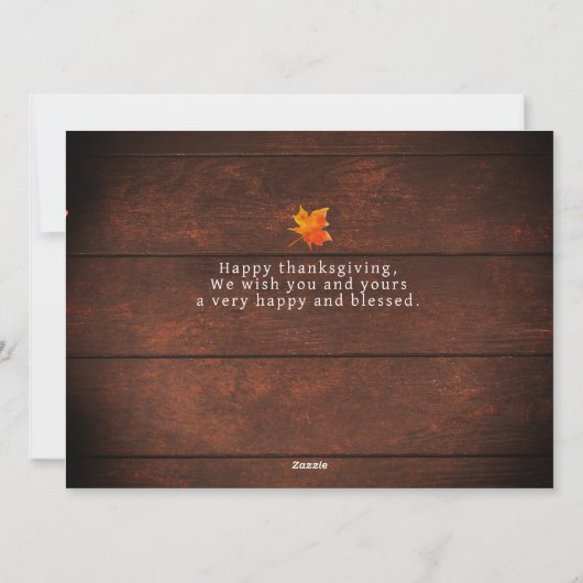 Dankbare rustieke Herfst Thanksgiving familiefoto Feestdagenkaart (Achterkant)