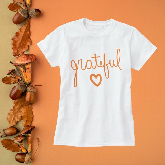 Dankbare scriptbelettering t-shirt