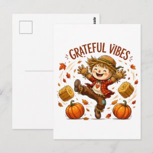 Dankbare Stemmingen Vogelverschrikker Herfst Briefkaart