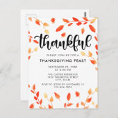 Dankbare Thanksgiving Diner Herfst Herfstbladeren Briefkaart (Voorkant / Achterkant)
