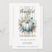 Dankbare Thanksgiving Dinner Invitation Kaart (Voorkant / Achterkant)