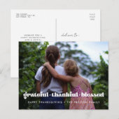 Dankbare Thanksgiving foto Briefkaart (Voorkant / Achterkant)