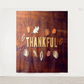 Dankbare Thanksgiving Herfst Bladeren Pompoen Wandkleed (Voorkant)