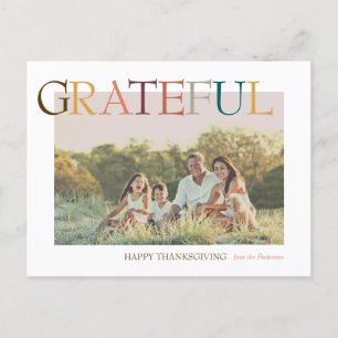 Dankbare Thanksgiving minimalistische foto Feestdagenkaart