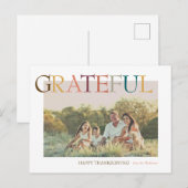 Dankbare Thanksgiving minimalistische foto Feestdagenkaart (Voorkant / Achterkant)