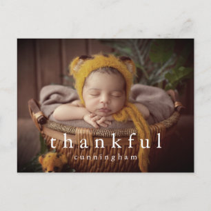 Dankbare Thanksgiving Moderne Familiefoto Feestdagenkaart