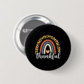 Dankbare Thanksgiving Rainbow Leopard Print Ronde Button 5,7 Cm (Voorkant /achterkant)