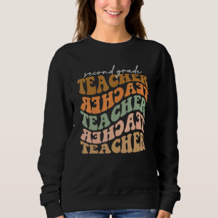 Dankbare tweede klas leraar retro herfst sfeer Aut Trui