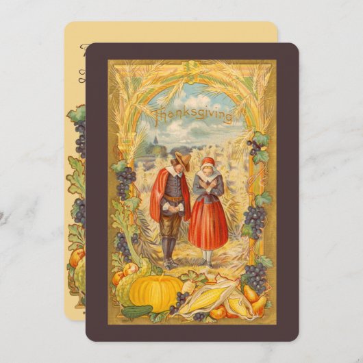 Dankbare uitnodiging voor Thanksgiving Dag van de  (Voorkant / Achterkant)