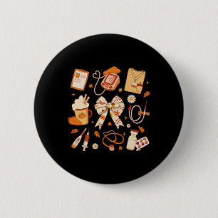 Dankbare Verpleegster Herfst Stethoscoop Coquette  Ronde Button 5,7 Cm