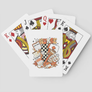 Dankbare Verpleegster Leven Kalkoen Schattig Thank Pokerkaarten