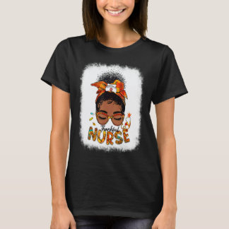 Dankbare Verpleegster Leven Rommelige Knot Haar He T-shirt