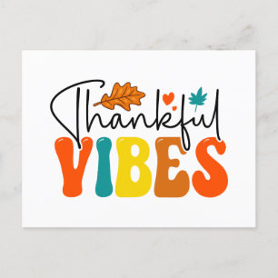 Dankbare Vibes Herfst Herfst Thanksgiving Feestdagenkaart