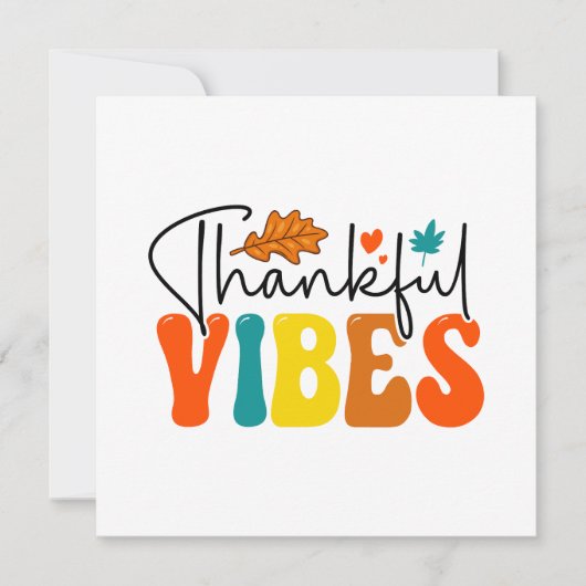 Dankbare Vibes Herfst Herfst Thanksgiving Groet Feestdagenkaart (Voorkant)