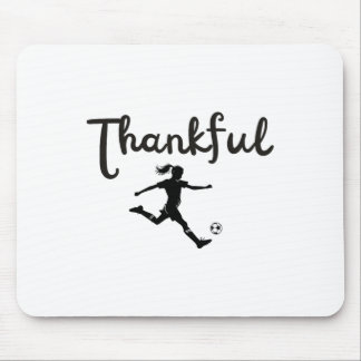Dankbare Voetbalspeler Meisje Thanksgiving Footlle Muismat