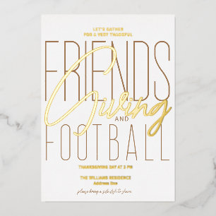 Dankbare Vriendschap Football Thanksgiving Partij Folie Uitnodiging