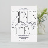Dankbare Vriendschap Football Thanksgiving Partij Folie Uitnodiging (Staand Voorkant)