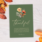 Dankbare Wildflower Moderne Rustieke Thanksgiving Feestdagenkaart
