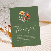 Dankbare Wildflower Moderne Rustieke Thanksgiving Feestdagenkaart