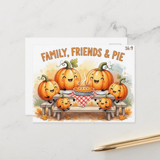 Dankdag  briefkaart (Voorkant / Achterkant in situ)